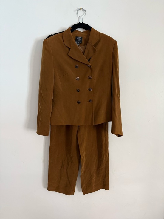 Morgan Taylor Jackets & Blazers - Morgan Taylor Double-Breasted Blazer & Trouser Set in Cognac Brown